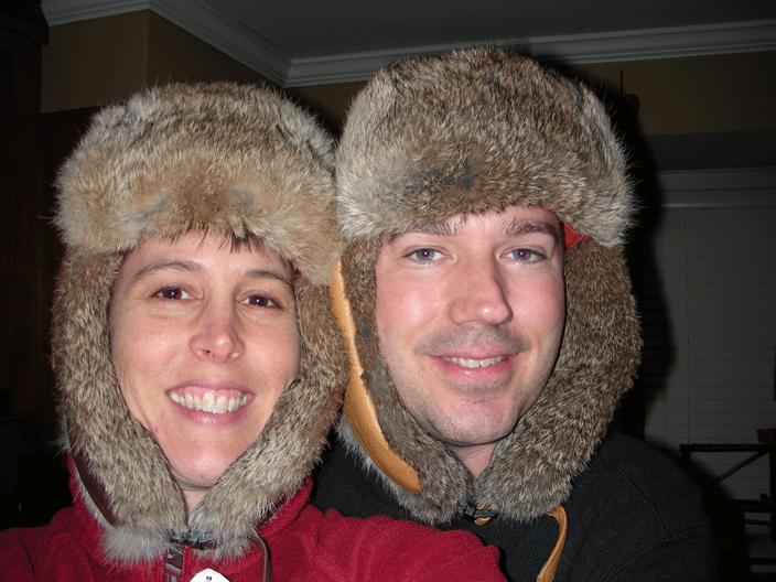 DSCN3331.gif - Chris wanted these hats so we could enjoy the convertible in the winter.